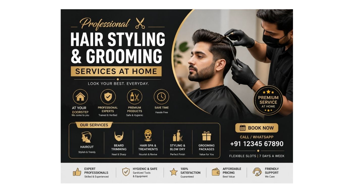 Professional Hair Styling and Grooming Services at Home with Uncian