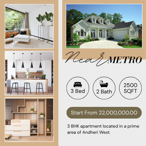 Premium Furnished 3 BHK Apartment in Andheri West Near Metro